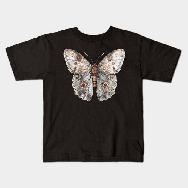 Celestial Moth Butterfly Kids T-Shirt by UnrealArtDude